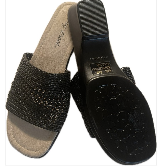 Easy Street Black Woven Mules - Picture 3 of 4